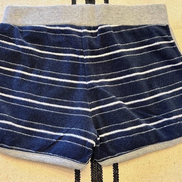 The Black Dog Terry Shorts 3T Navy/Gray Striped - Picture 3 of 3